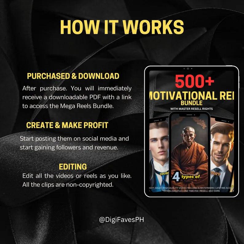 500+ AI Motivational Reels Bundle Copyright free, No Watermark, Instant Download for Youtube, Tiktok and Instagram